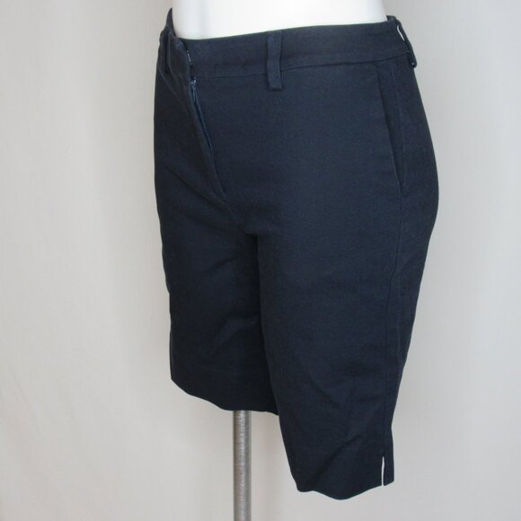 J. Jill Blue Essential Cotton Strech Bermuda Walking Shorts 10" Women's 4 - Picture 2 of 9